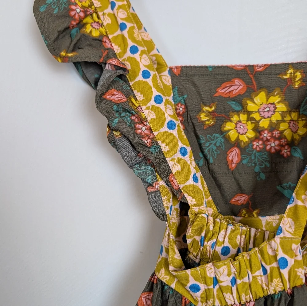 Wildflowers Sundress Girls Size 6 Brown Yellow Floral Fall Colors - Picture 7 of 11
